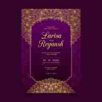Free vector indian wedding invitation