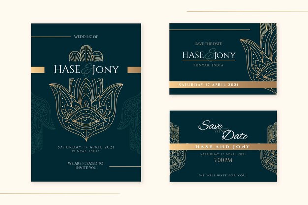 Indian wedding stationery concept