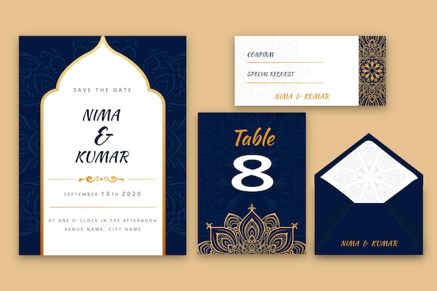 Indian wedding stationery set