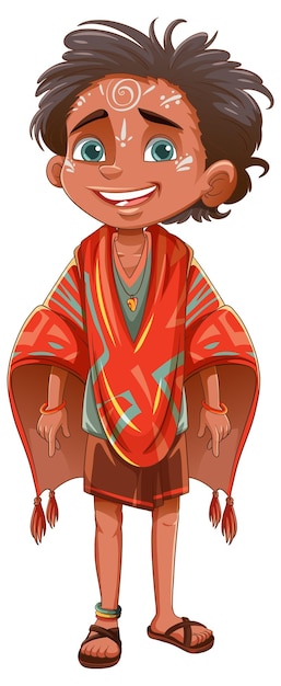 Free Vector indigenous boy cartoon character
