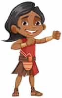 Free vector indigenous cartoon character isolated