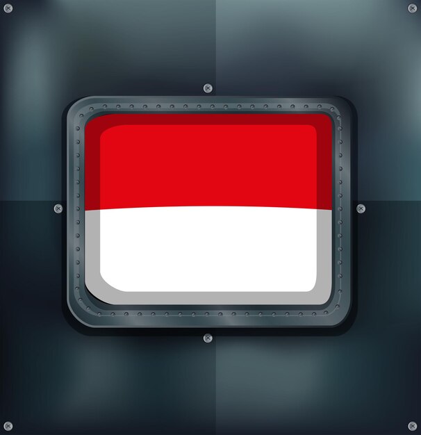 금속 벽에 인도네시아 국기