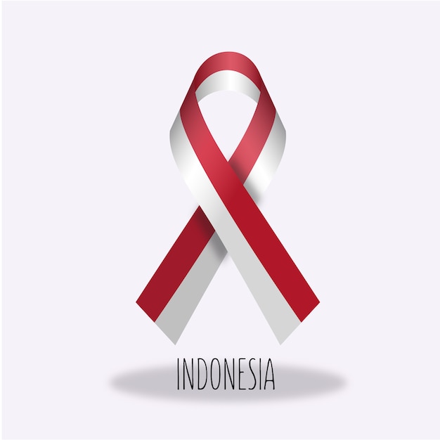 Бесплатное векторное изображение Индонезия флаг лента дизайн