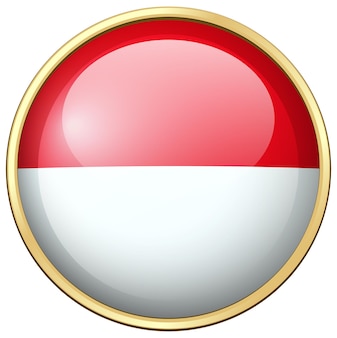 Indonesia flag on round badge