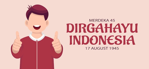 Поздравительная открытка празднования дня независимости индонезии. векторные иллюстрации