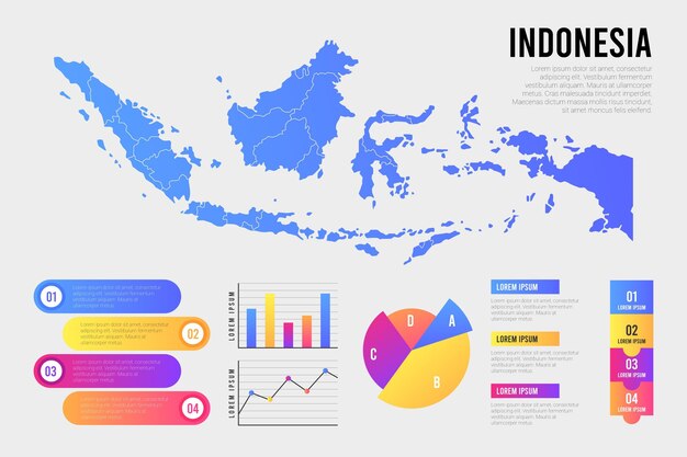 Indonesia map infographic