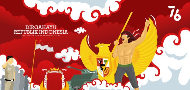 인도네시아의 76번째 독립 기념일 축하 배경
