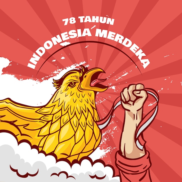 Vettore gratuito fondo di celebrazione del giorno dell'indipendenza dell'indonesia 78 anni