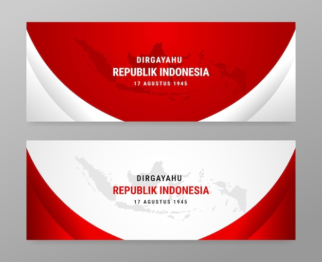Free vector indonesian august 17th celebration banner