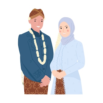 漫画スタイルのイラストでかわいい結婚式のカップル プレミアムベクター 漫画スタイルのイラストでかわいい結婚式のカップル プレミアムベクター