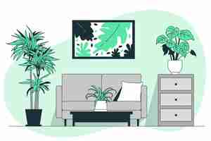 Free vector indoor plants concept illustration