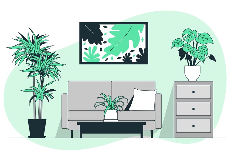 無料Vector 屋内植物の概念図