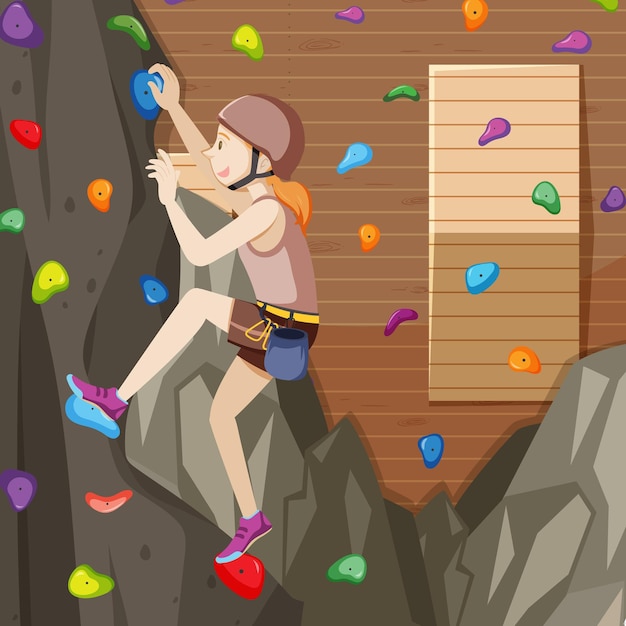 Free vector indoor rock climbing gym