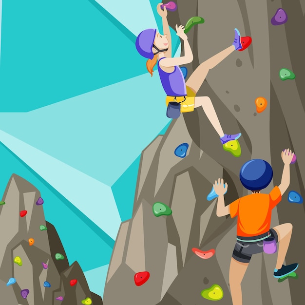 Free vector indoor rock climbing gym