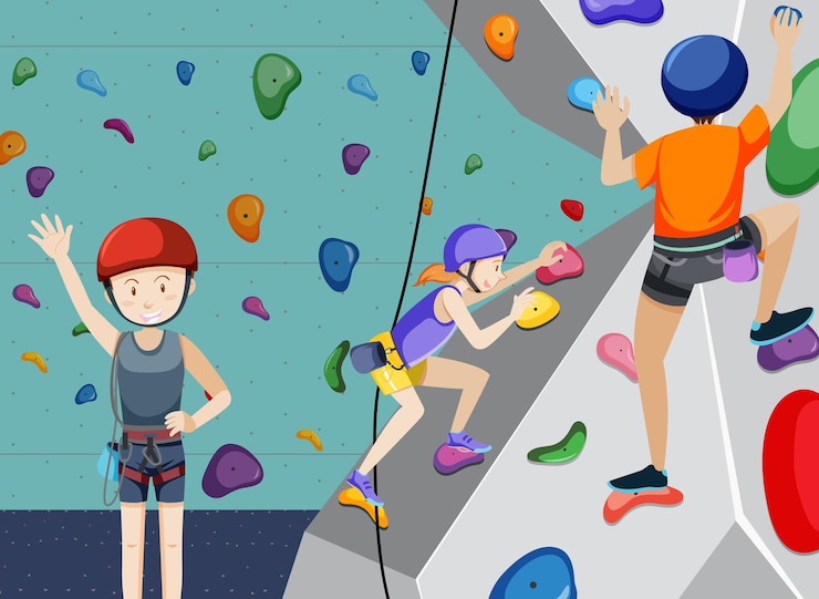 Free Vector indoor rock climbing gym