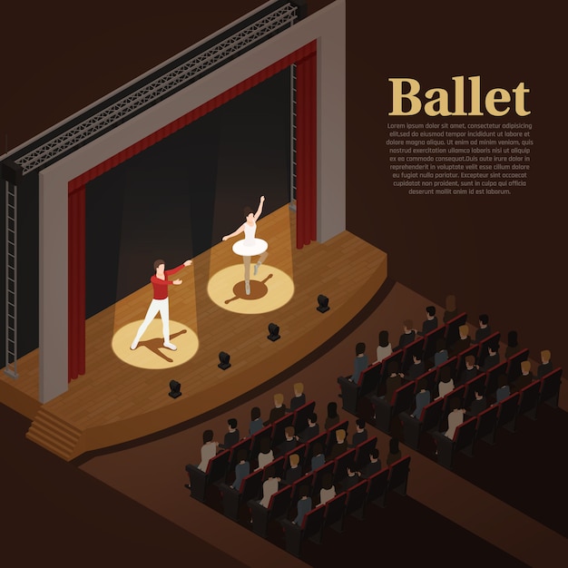 Free vector indoor theatre ballet