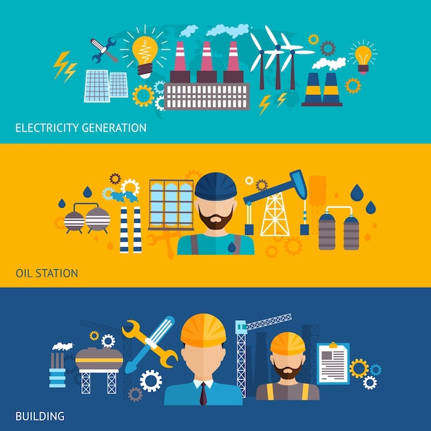 Free vector industrial banner set