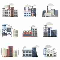 Free vector industrial building set