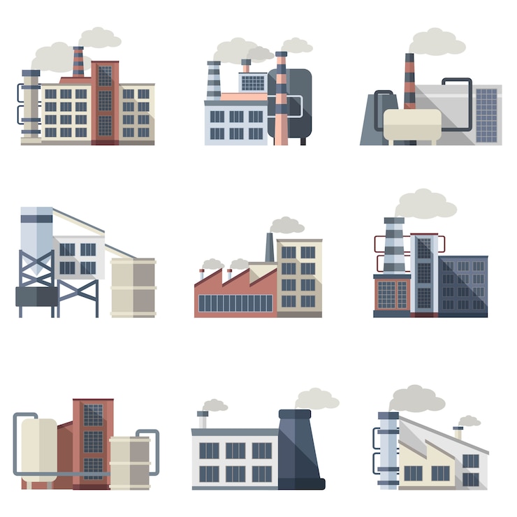 Free Vector industrial building set