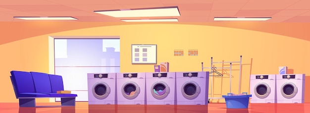 Free vector industrial clean laundry room service cartoon