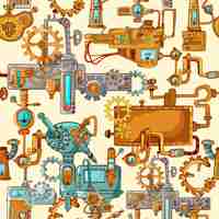 Free vector industrial machines seamless