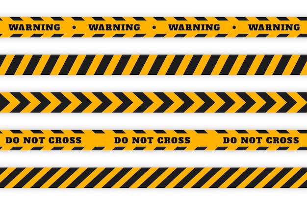 industrial warning alert yellow and black tape banner design