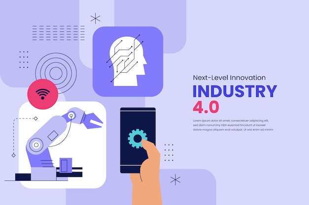 Vettore gratuito progettazione di sfondo industry 4.0