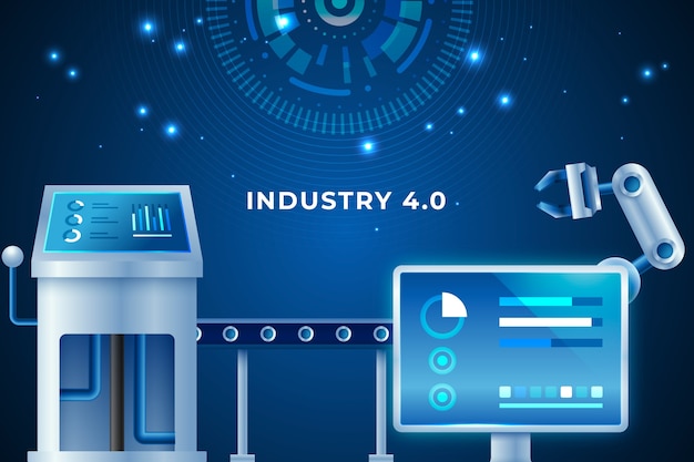 Vettore gratuito progettazione di sfondo industry 4.0