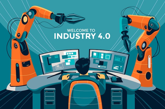 Free vector industry 4.0  background