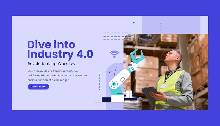 Бесплатный Вектор дизайн баннера industry 4.0