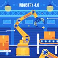 Vettore gratuito il design dell'illustrazione industry 4.0