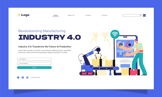 Industry 4.0 landing page design