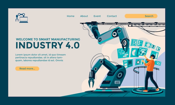 Free Vector industry 4.0  landing page