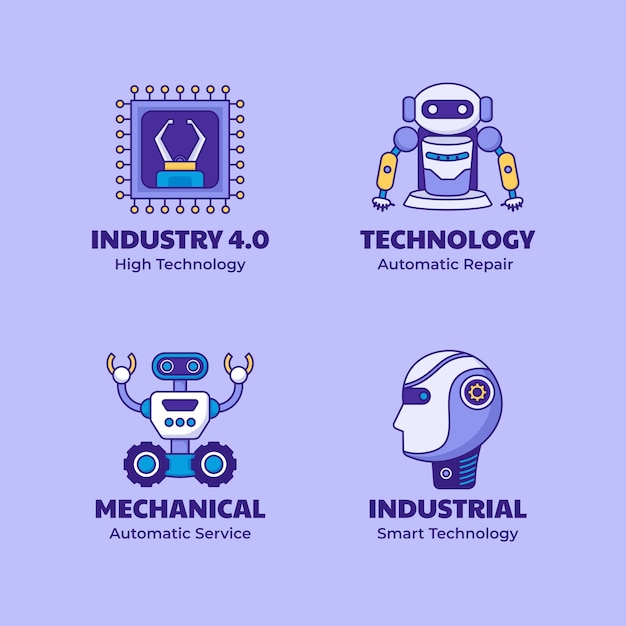 Free vector industry 4.0 logo template