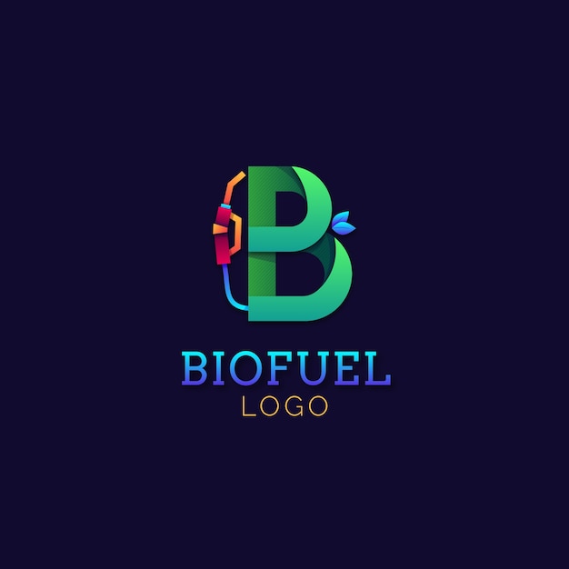 Бесплатное векторное изображение Промышленный логотип градиентного биотоплива