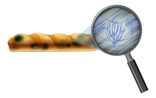 Бесплатное векторное изображение Несъедобный хлеб с плесенью