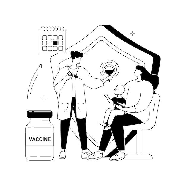 Vettore gratuito illustrazione vettoriale del concetto astratto di vaccinazione per neonati e bambini vaccino per neonati e bambini protezione del programma di vaccinazione dei neonati dalle malattie infettive infantili metafora astratta