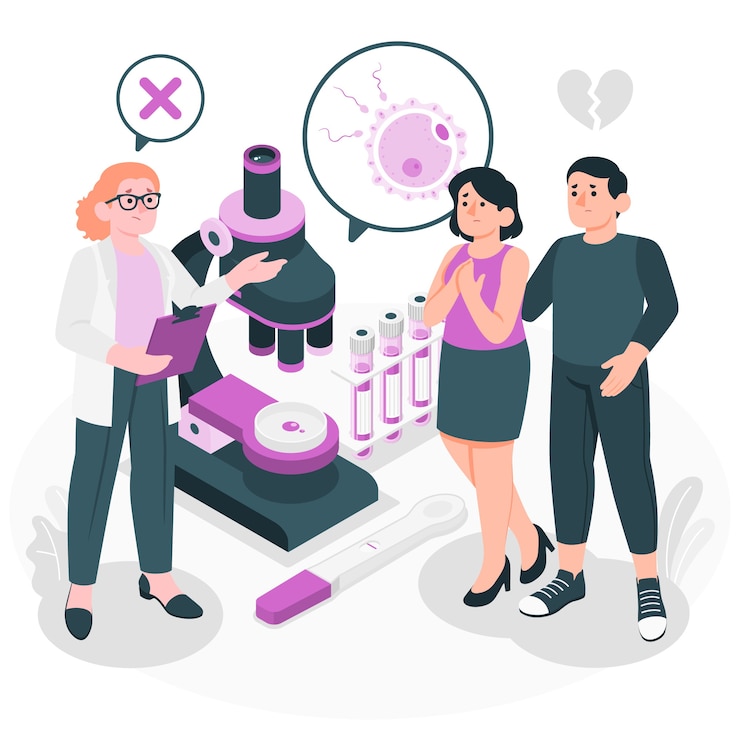 मुफ़्त वेक्टर infertility diagnosis concept illustration