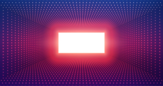 Free vector infinite rectangular tunnel of shining flares on violet background.