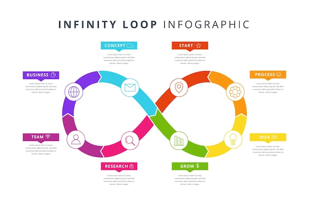 Free vector infinity loop infographic template