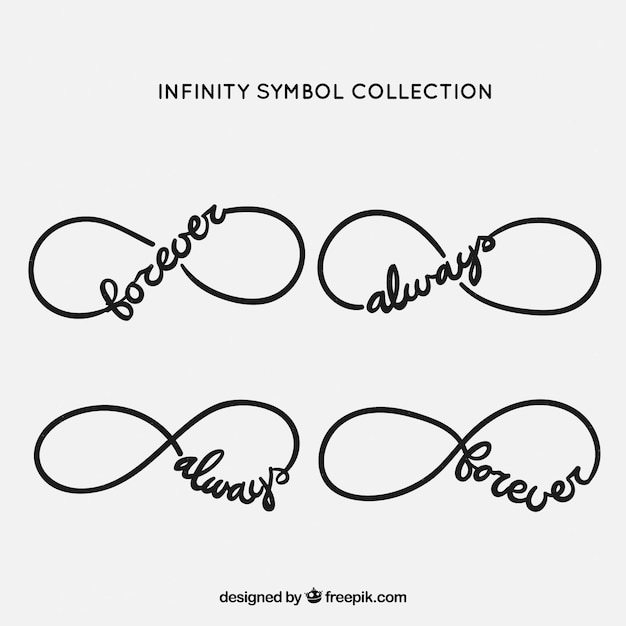 Infinity symbol collection with word