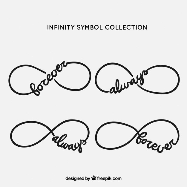 Infinity symbol collection with word