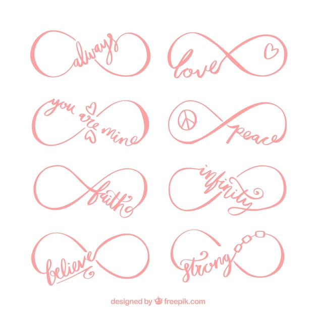 Free vector infinity symbol with word collection