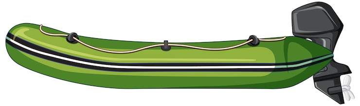 Free Vector inflatable boat with engine on white background
