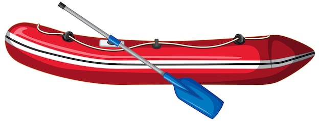 Бесплатное векторное изображение Надувная лодка с веслами на белом фоне