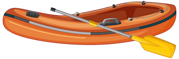 Free vector inflatable boat with oars on white background