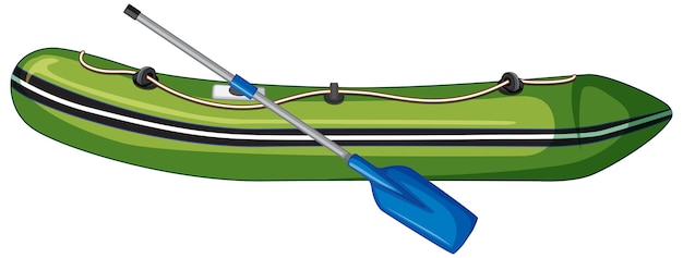 Free vector inflatable boat with oars on white background