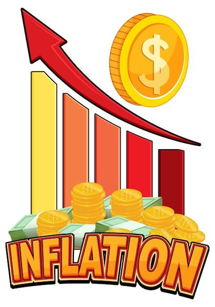 Vettore gratuito testo della parola isolata inflazione