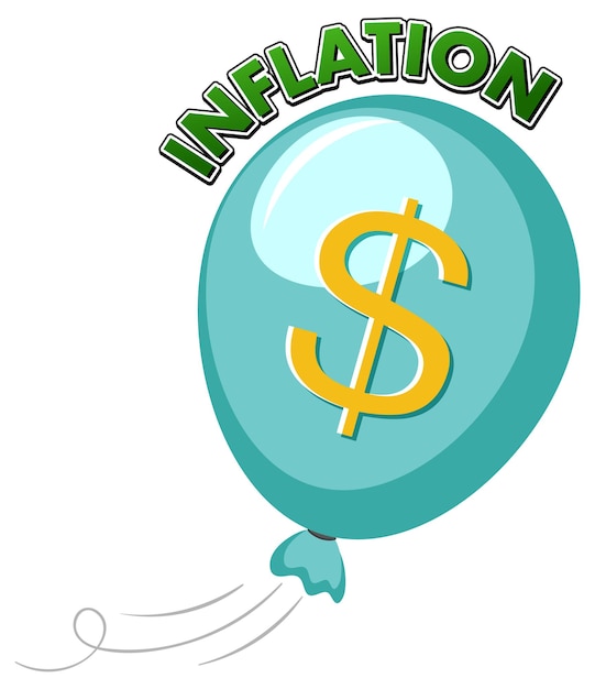 Vettore gratuito logo di inflazione con simbolo del dollaro