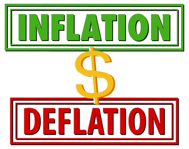 Logo del carattere inflazione vs deflazione